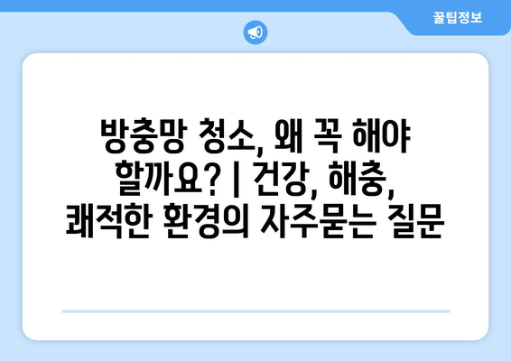 방충망 청소, 왜 꼭 해야 할까요? | 건강, 해충, 쾌적한 환경