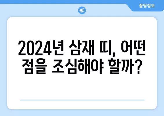 2024년 삼재띠, 꼭 알아야 할 조심해야 하는 띠와 이유 | 삼재, 운세, 띠별 운세, 2024년 운세