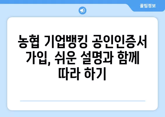 농협 기업 인터넷뱅킹 공인인증서 가입| 단계별 가이드 | 농협, 기업뱅킹, 공인인증서, 가입신청, 쉬운 설명