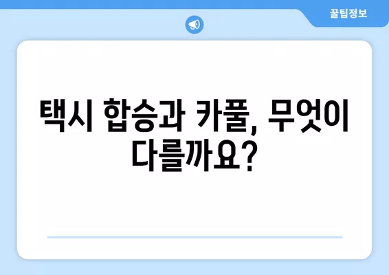 택시 합승, 이젠 똑똑하게! 카카오택시 합승, 요금 & 동성합승 정보 총정리 | 택시합승제, 카풀, 합승요금, 택시 팁