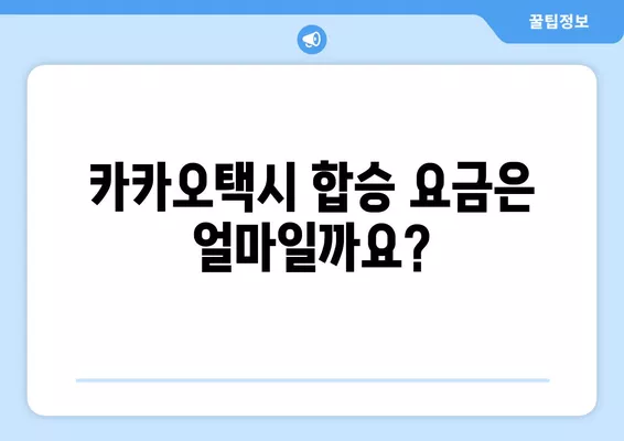 택시 합승, 이젠 똑똑하게! 카카오택시 합승, 요금 & 동성합승 정보 총정리 | 택시합승제, 카풀, 합승요금, 택시 팁