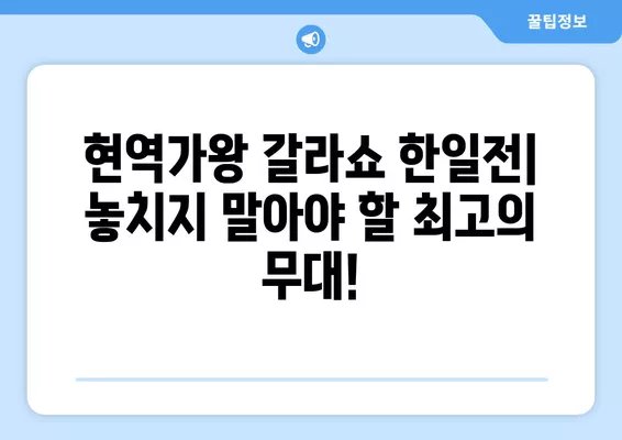 2024 현역가왕 갈라쇼 한일전| 일정, 결승, 콘서트 정보 총정리 |  현역가왕, 한일전, 갈라쇼, 콘서트 일정