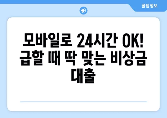 급할 때 OK! 모바일 비상금대출 추천 & 비교 | 무직자 24시간 이용 가능